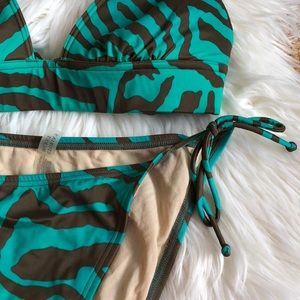 Victoria's Secret Swim - green & brown zebra victoria's secret bikini sz M Victoria's Secret Swim - green & brown zebra victoria's secret bikini sz M